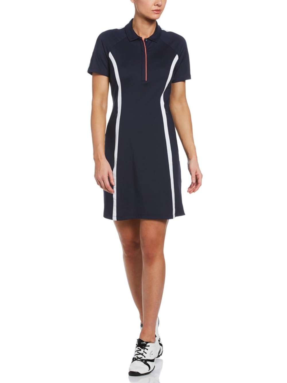 Callaway Womens Swing Tech™ Color Block Navy Golf Dress Medium